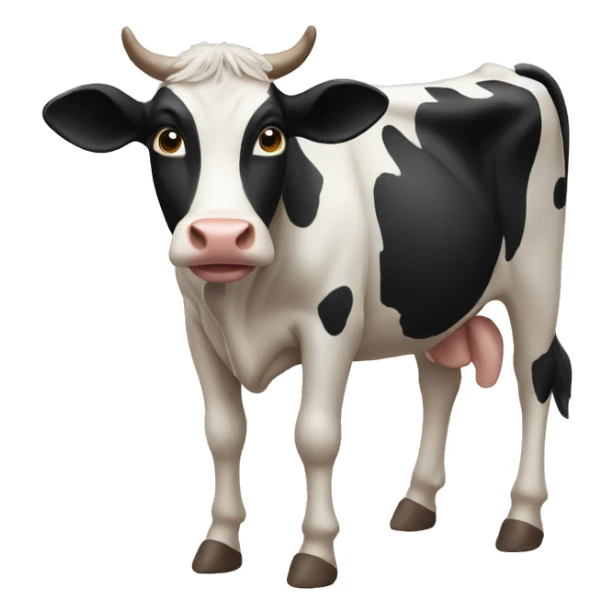 cow emoji from the front with legs sticker