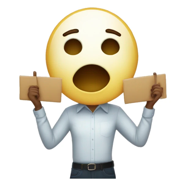 an emojie face holding up a sign that repeats the word "Ja" twice sticker