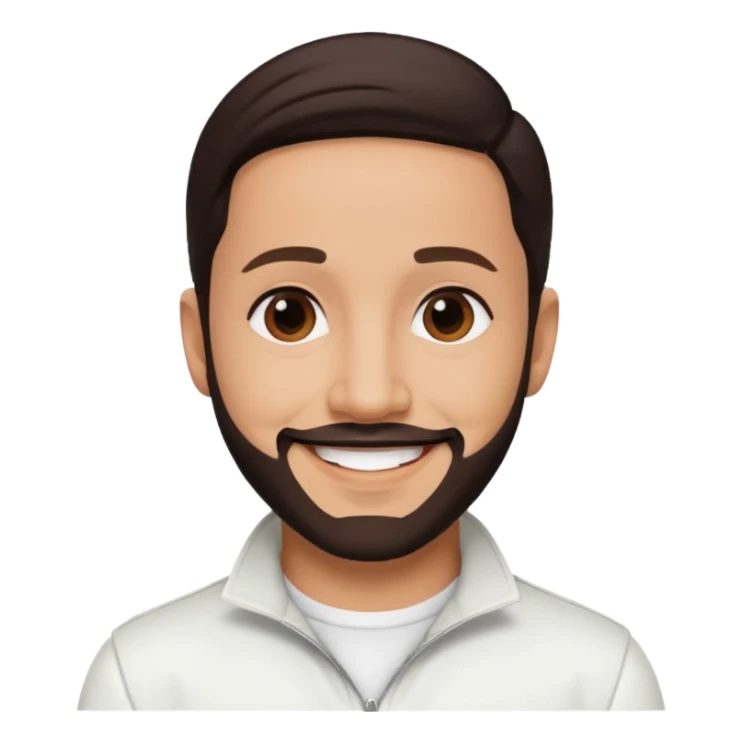 AJ McLean from Backstreet Boys with dark brown hair, white outfit sticker