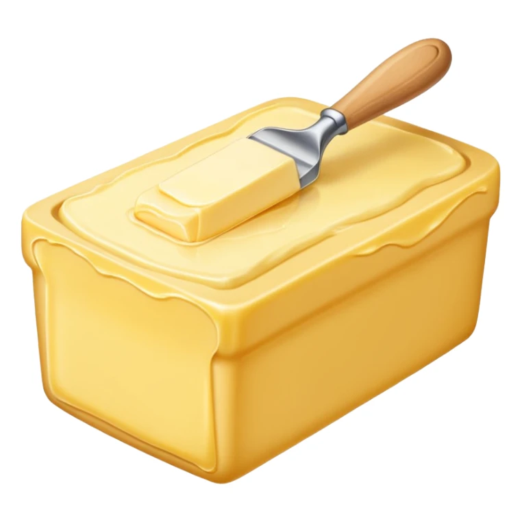 Create an image with butter and text in front that says butter  sticker