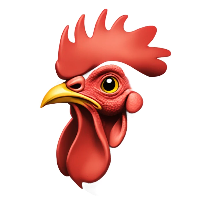 rooster with transparent circle on face where I will put my face sticker