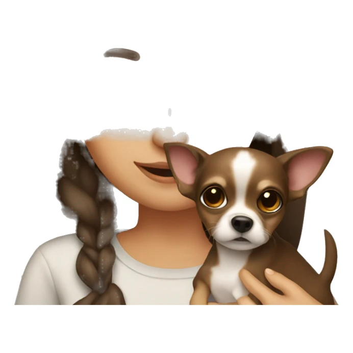 Brunette girl with chihuahua sticker