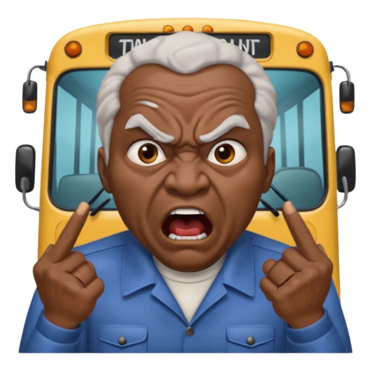 african uncle telling somone to get off the bus let him be angry. sticker