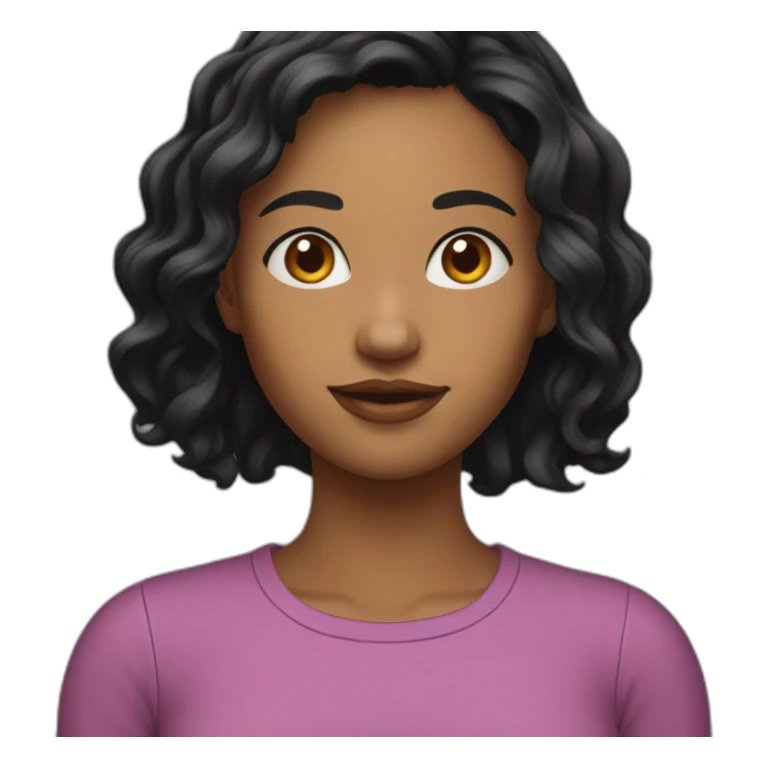 wavy-short-black-hair-young-adult-female sticker