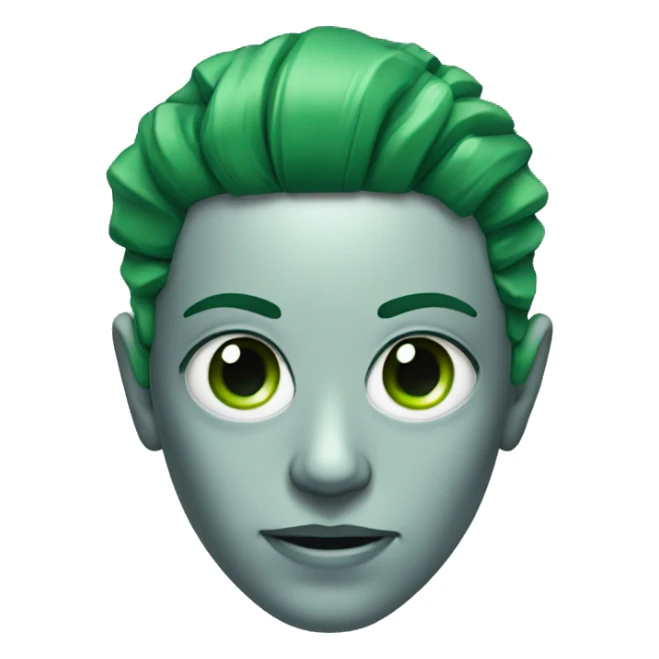 Cyborg head with green eyes and green hair sticker