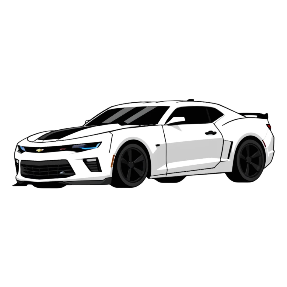 red minimalist Chevrolet Camaro sports car sticker