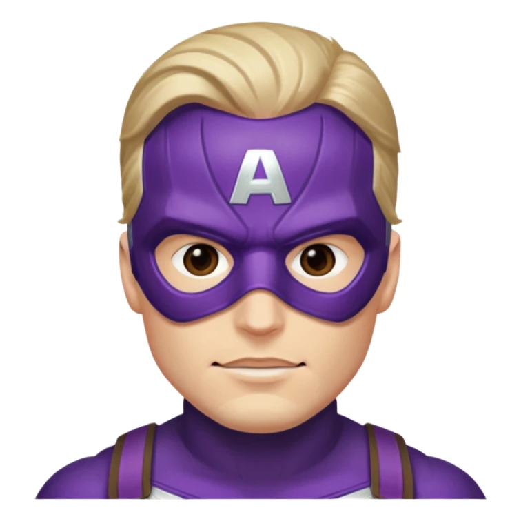 captain america marvel superhero with iconic purple mask headshot sticker