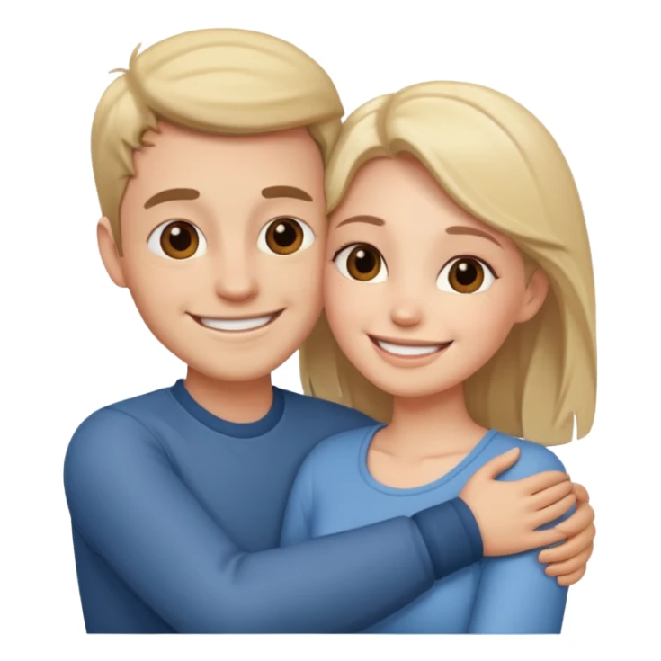 A happy boyfriend and girlfriend hug sticker