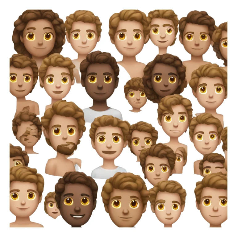 Young man brown hair Brown eyes white skin  sticker