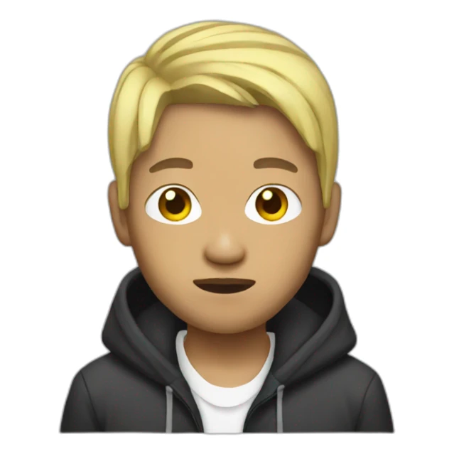 Asian rapper with blond hair sticker