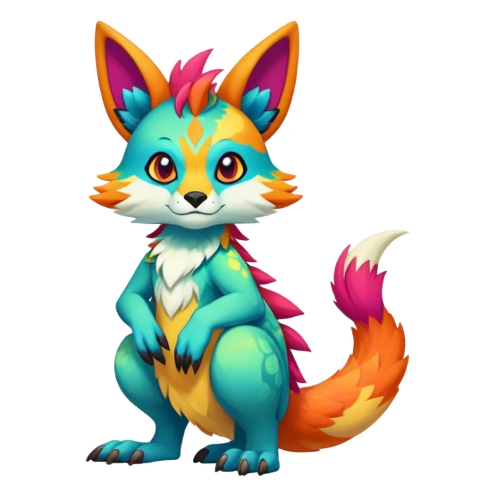 colorful anthro vernid fursona Fakemon  sticker