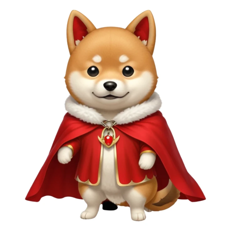 Shiba Dog in demon red collar cloak sticker