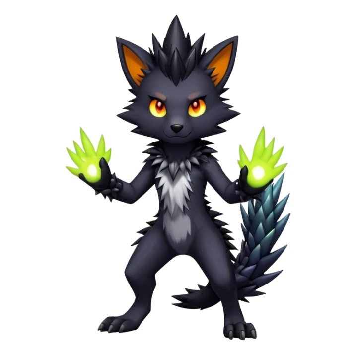 Edgy colorful anthro fursona Fakemon full body sticker