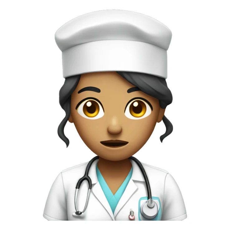 stressed unhappy sad looking nurse sticker