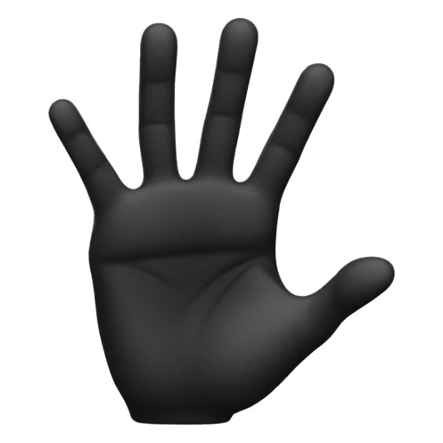 A black hand showing the number four with the fingers sticker