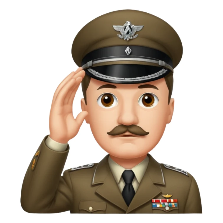 Hitler saluting nazi and smaller mustache  sticker