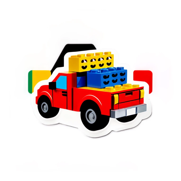 Legos in back of truck sticker