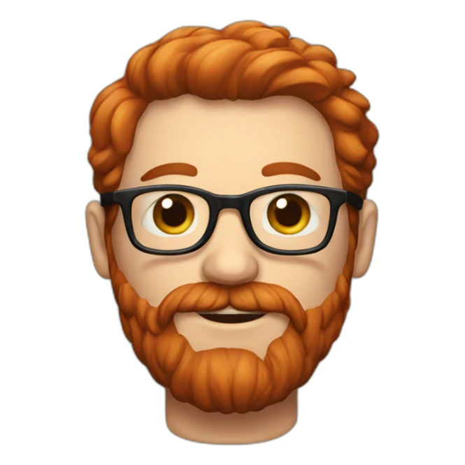 Portrait Bols man with red beard and glasses sticker