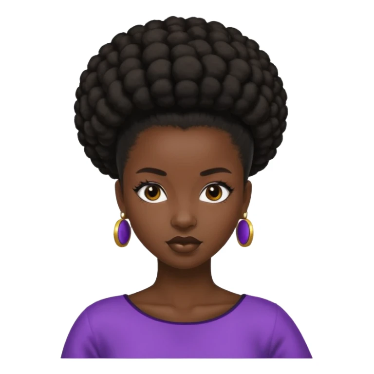 black girl with slick back afro puff sticker
