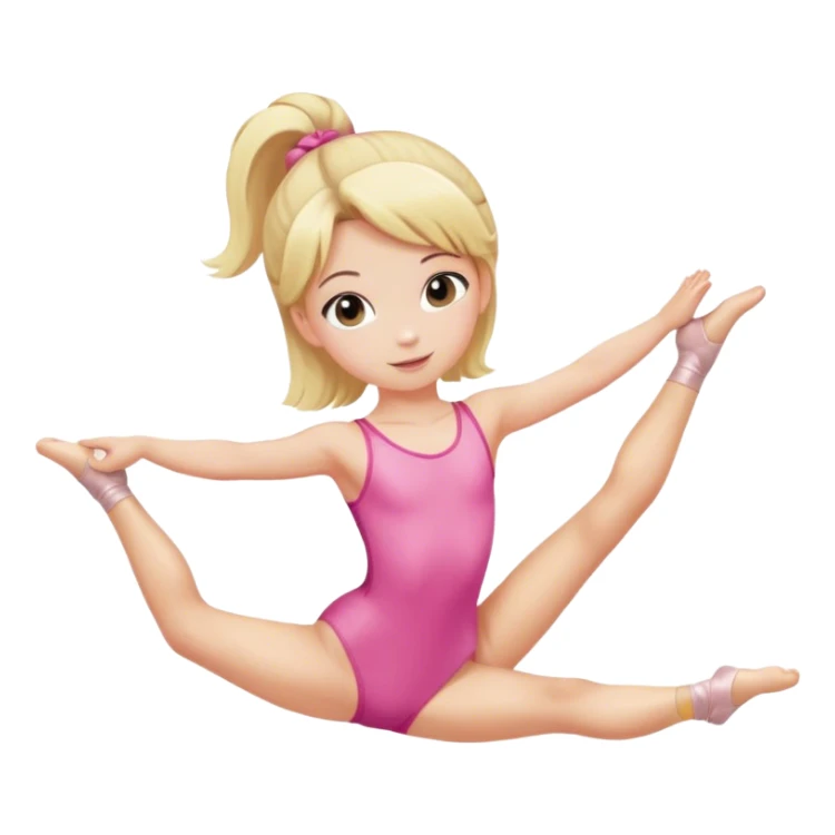 Dance gymnastics kids pink with blonde hair sticker