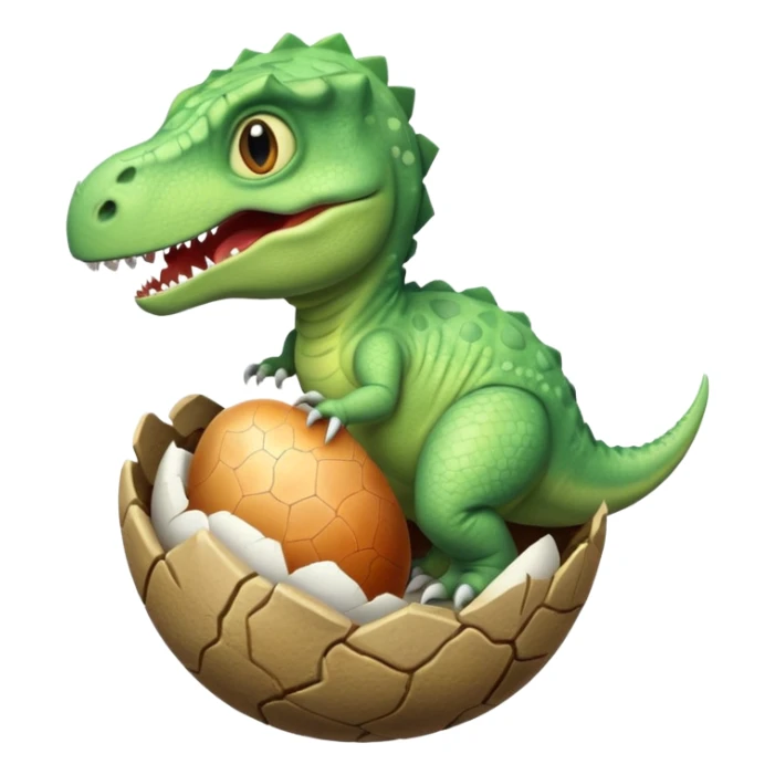 dinosaur coming out of egg sticker