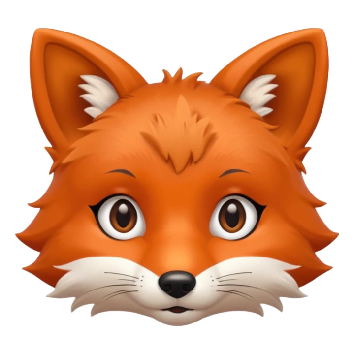 simple cute fox only face, simple eyes, only pupils sticker