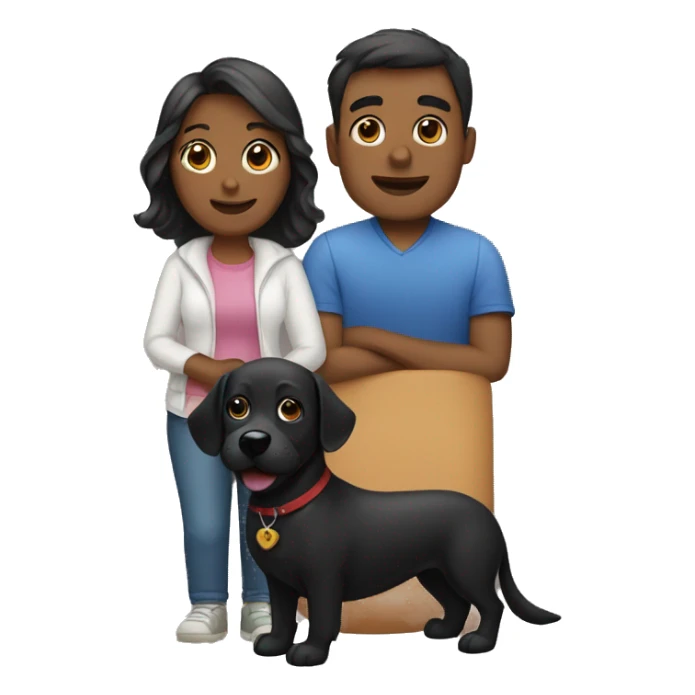 A couple and a black dog sticker