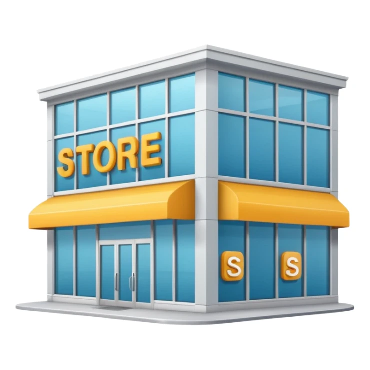 modern shop with the word store in the sign sticker