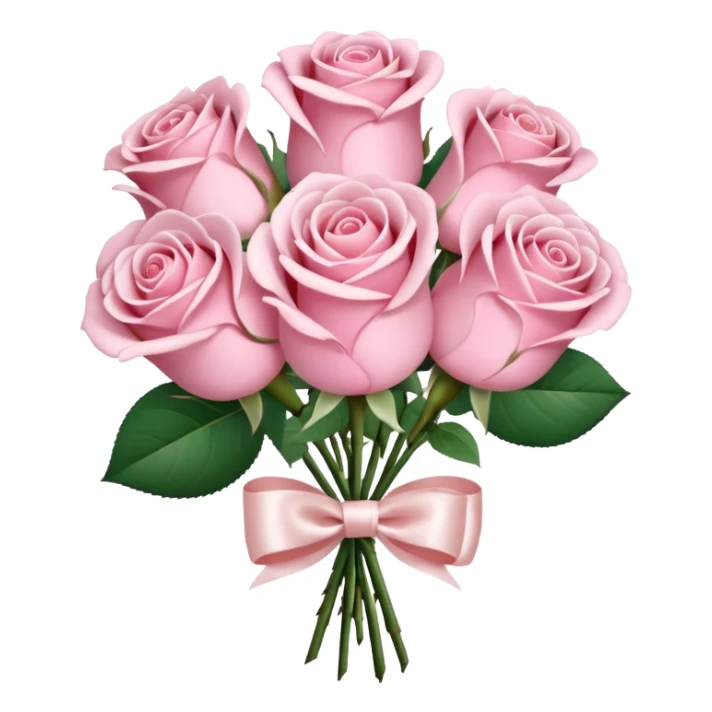 A bouquet of light pink roses with a satin bow. sticker