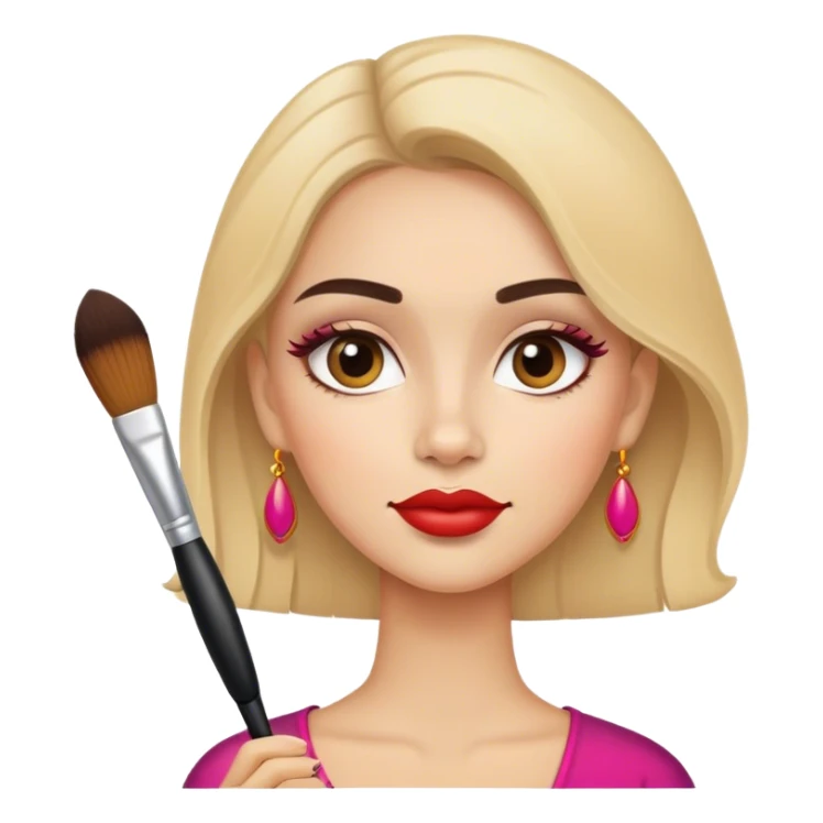 A makeup artist spanish girl with a makeup brush in her hand sticker
