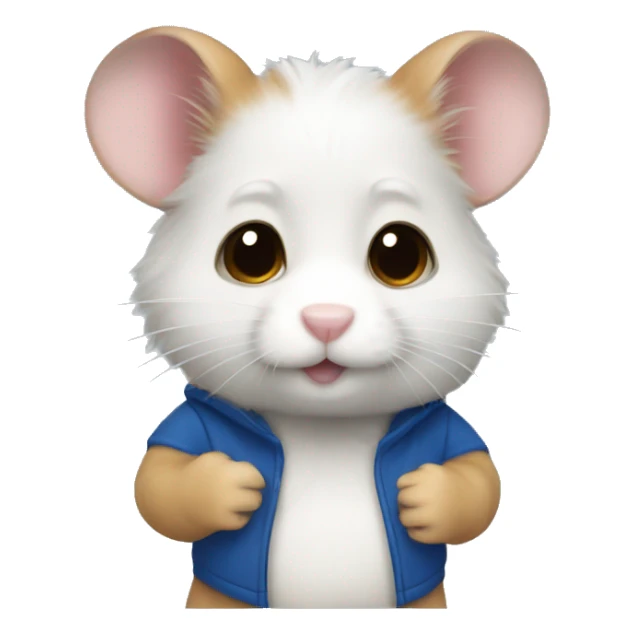 Hamster white skin eyes blue clothes black sticker