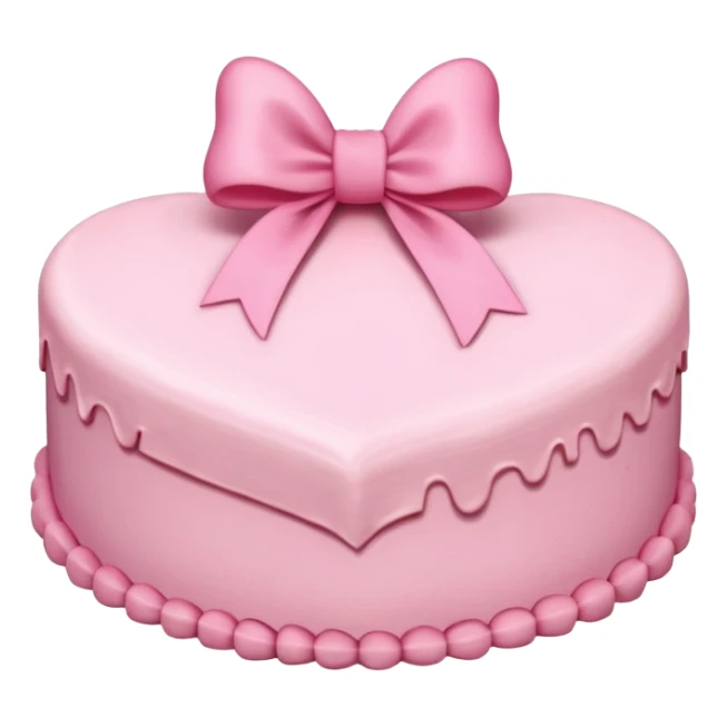 heart shaped birthday cake with pink bow sticker