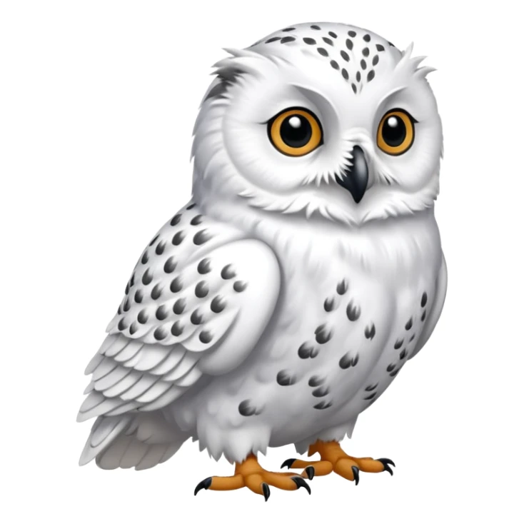 White Snowy Arctic Collared Lemming-Snowy-Owl-hybrid, full body sticker