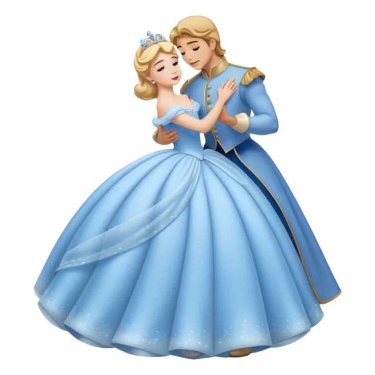 Fairy tale Cinderella, the prince embraces Cinderella sticker