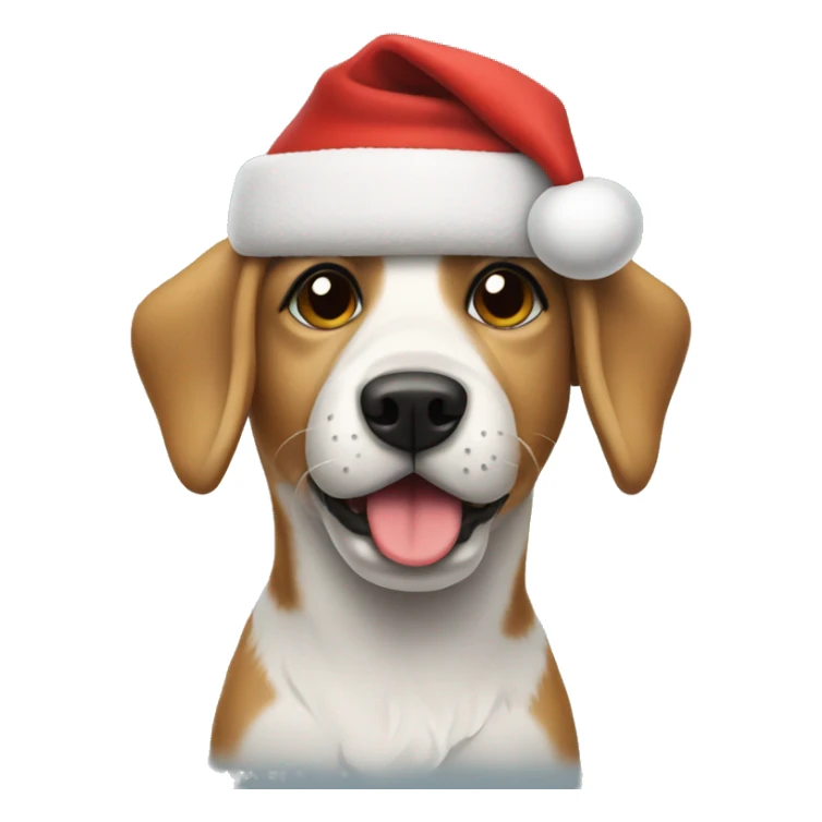 dog wearing santa hat and sweater sticker