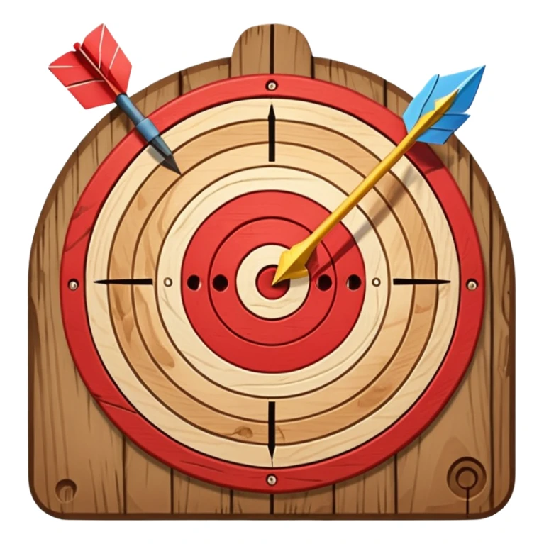A target with an arrow in the center sticker