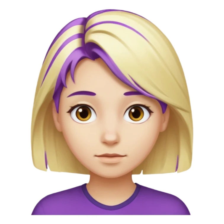 Blond hair purple hair underneath  sticker