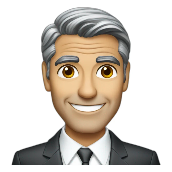 george clooney cartoon wearing suit sticker
