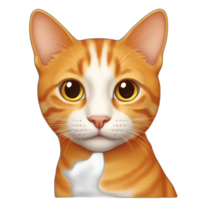 Orange tabby cat with orange around nose and mouth sticker
