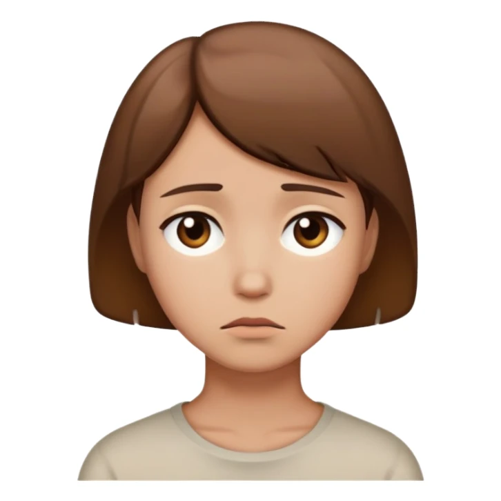 sad person with brown short hair sticker