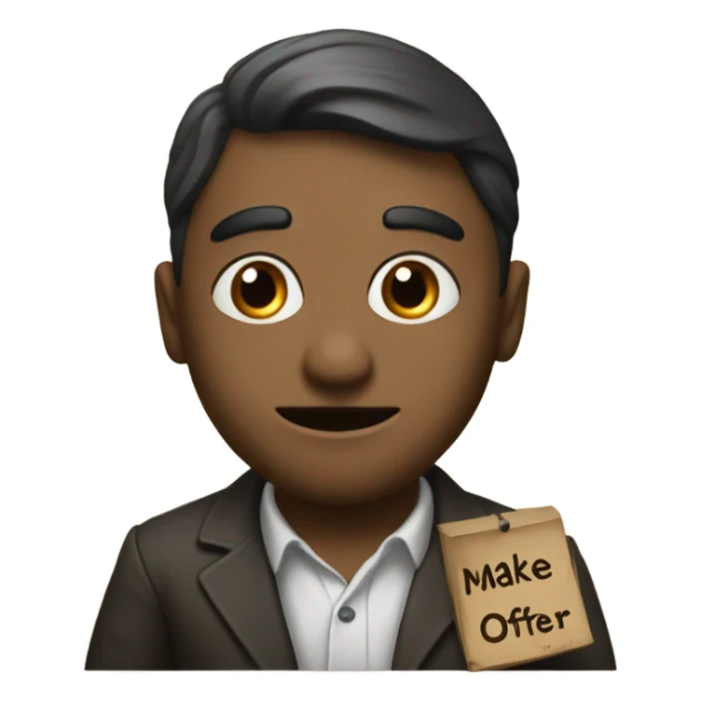 Pepega with a sign saying “Make an Offer” sticker