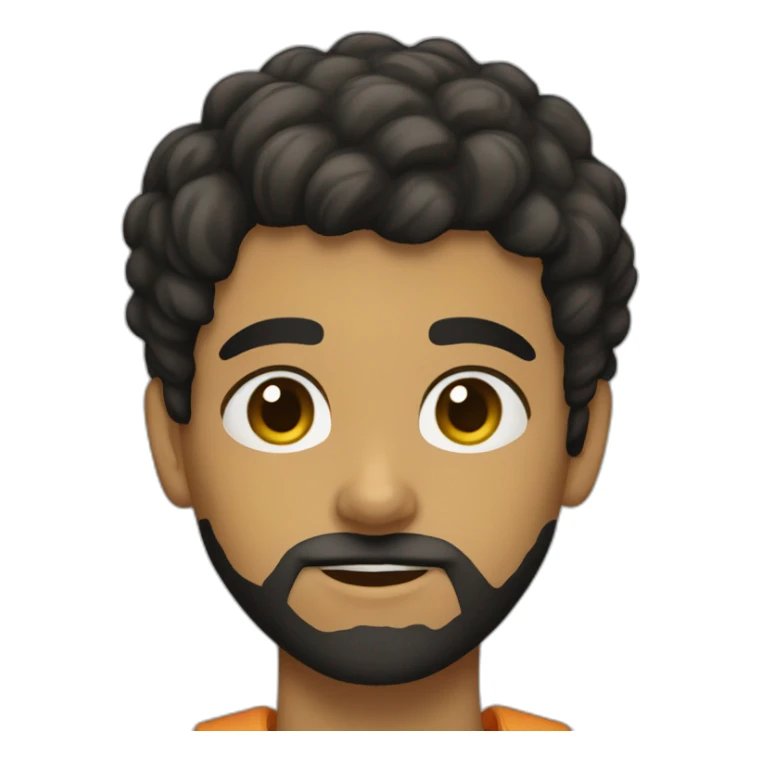 teenager with black beard olive skin and black wavy medium short hair sticker