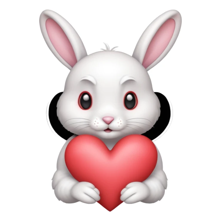 A bunny with a heart sticker