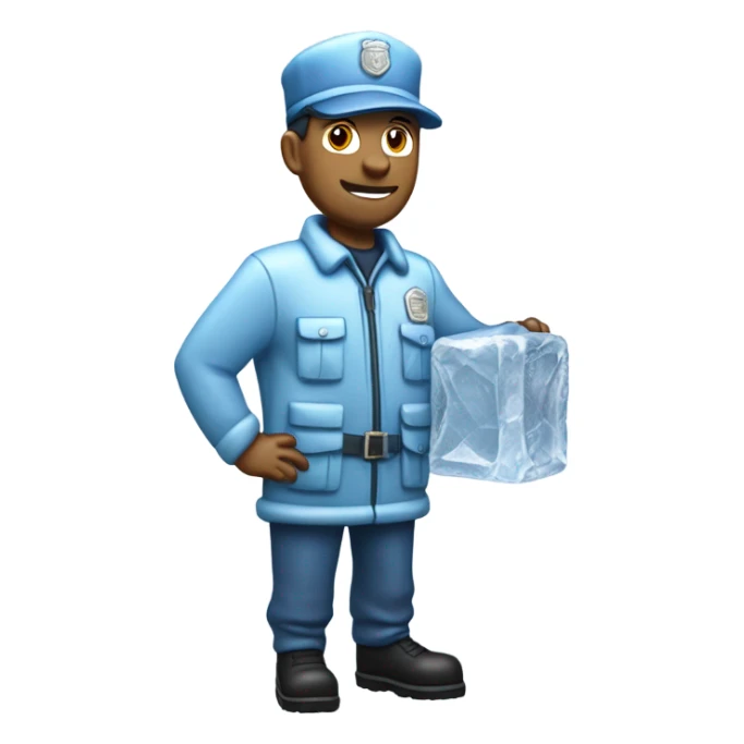 Mailman made of ice sticker