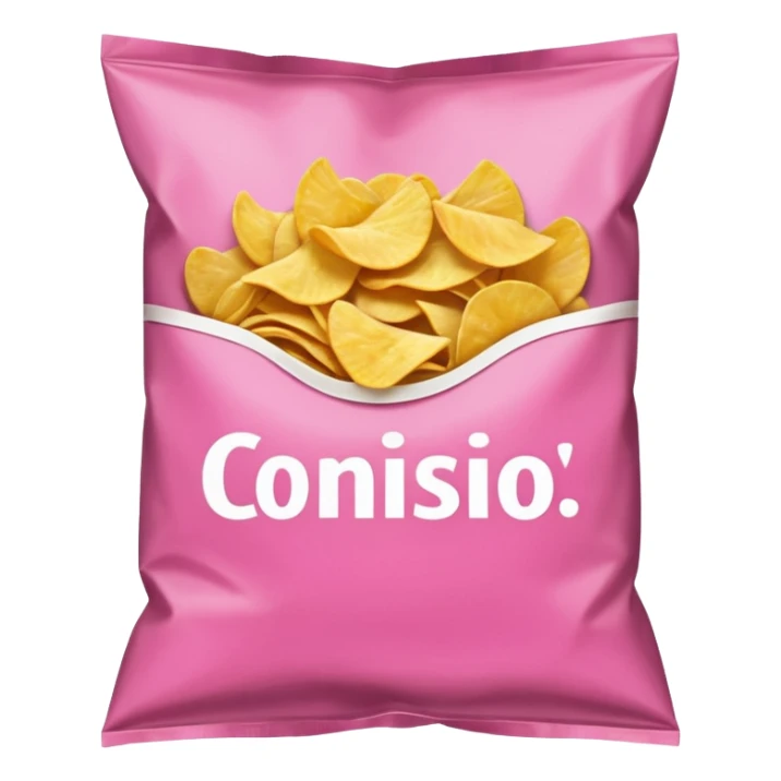 Pink bag of potato chips sticker