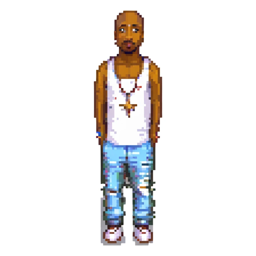 2Pac в полный рост, no background sticker
