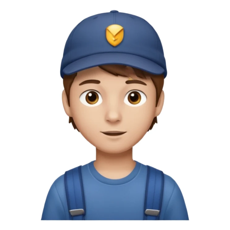 Un niño con gorra pelo castaño  sticker