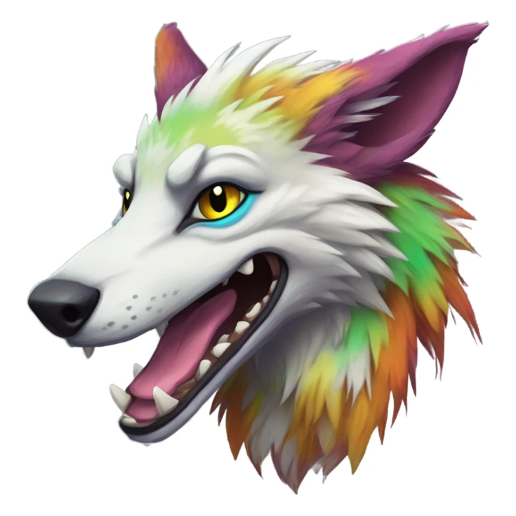 colorful Feral Sergal Fursona sticker