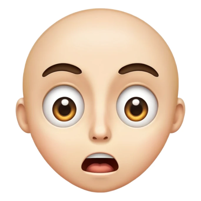 face with wide open eyes and open mouth, shocked expression sticker