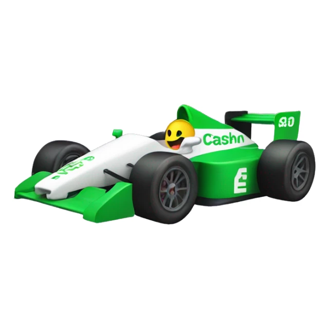 Formula racecar with the CashApp logo sticker
